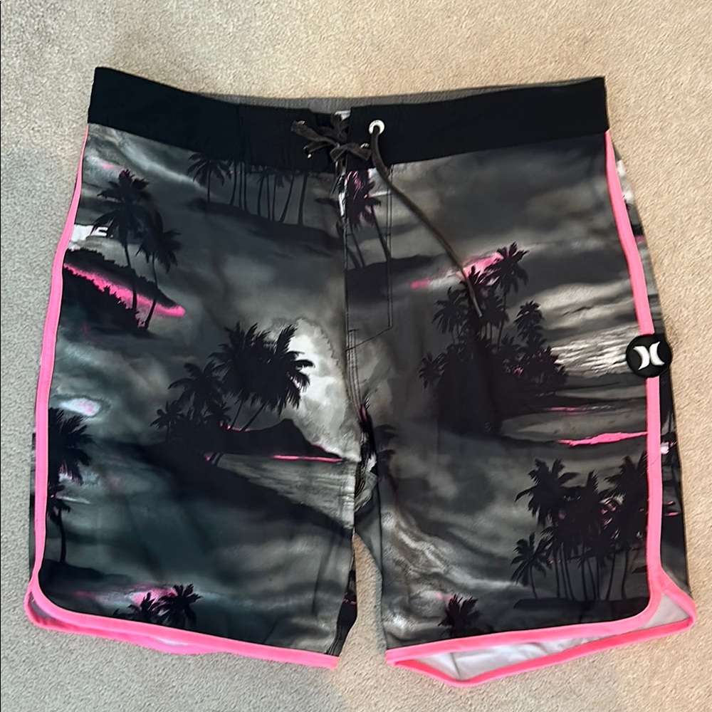 Hurley Black and Pink Board Shorts